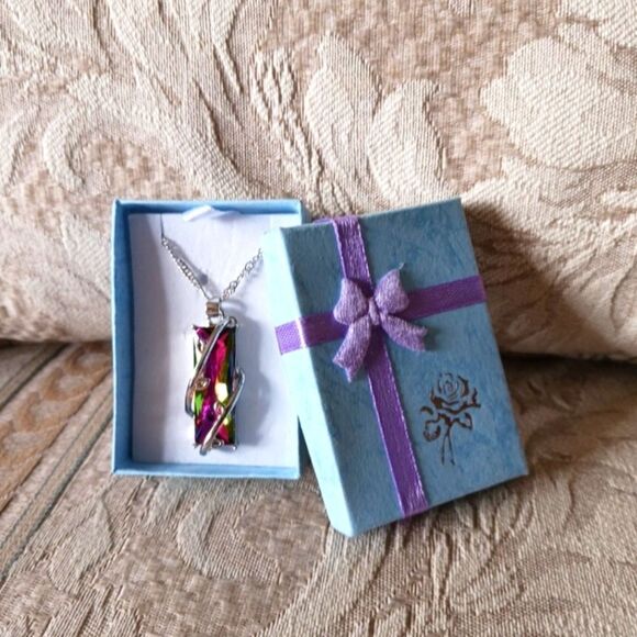 Rainbow Pendant STERLING SILVER Necklace - Picture 3 of 8